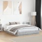 vidaXL Estructura de cama con luces LED gris hormigón 120x200 cm