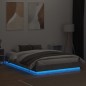 vidaXL Estructura de cama con luces LED gris hormigón 120x200 cm