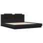 vidaXL Estructura de cama con cabecero y luces LED negro 180x200 cm