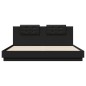 vidaXL Estructura de cama con cabecero y luces LED negro 180x200 cm