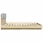 vidaXL Estructura de cama cabecero luces LED roble Sonoma 200x200 cm vidaXL Estructura de cama cabecero luces LED roble Sonoma 200x200 cm