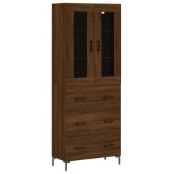 vidaXL Aparador alto madera contrachapada marrón roble 69,5x34x180 cm