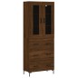 vidaXL Aparador alto madera contrachapada marrón roble 69,5x34x180 cm