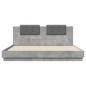 vidaXL Estructura de cama cabecero luces LED gris hormigón 160x200 cm