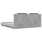 vidaXL Estructura de cama cabecero luces LED gris hormigón 160x200 cm