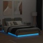 vidaXL Estructura de cama cabecero luces LED roble Sonoma 140x190 cm vidaXL Estructura de cama cabecero luces LED roble Sonoma 140x190 cm