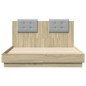vidaXL Estructura de cama cabecero luces LED roble Sonoma 140x190 cm vidaXL Estructura de cama cabecero luces LED roble Sonoma 140x190 cm