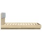 vidaXL Estructura de cama cabecero luces LED roble Sonoma 140x190 cm vidaXL Estructura de cama cabecero luces LED roble Sonoma 140x190 cm