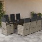 vidaXL Set comedor de jardín 9 pzas cojines ratán sintético gris claro vidaXL Set comedor de jardín 9 pzas cojines ratán sintético gris claro