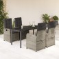 vidaXL Set comedor de jardín 5 pzas cojines ratán sintético gris claro vidaXL Set comedor de jardín 5 pzas cojines ratán sintético gris claro