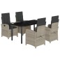 vidaXL Set comedor de jardín 5 pzas cojines ratán sintético gris claro vidaXL Set comedor de jardín 5 pzas cojines ratán sintético gris claro