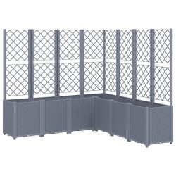 vidaXL Jardinera con enrejado PP gris 160x160x140 cm