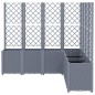 vidaXL Jardinera con enrejado PP gris 160x160x140 cm vidaXL Jardinera con enrejado PP gris 160x160x140 cm