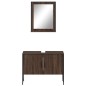 vidaXL Set de muebles de baño 2 pzas madera de ingeniería marrón roble