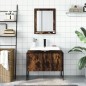vidaXL Set de muebles de baño 2 pzas madera ingeniería roble ahumado vidaXL Set de muebles de baño 2 pzas madera ingeniería roble ahumado