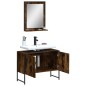vidaXL Set de muebles de baño 2 pzas madera ingeniería roble ahumado vidaXL Set de muebles de baño 2 pzas madera ingeniería roble ahumado