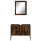 vidaXL Set de muebles de baño 2 pzas madera ingeniería roble ahumado vidaXL Set de muebles de baño 2 pzas madera ingeniería roble ahumado