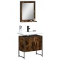 vidaXL Set de muebles de baño 2 pzas madera ingeniería roble ahumado vidaXL Set de muebles de baño 2 pzas madera ingeniería roble ahumado