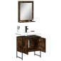 vidaXL Set de muebles de baño 2 pzas madera ingeniería roble ahumado vidaXL Set de muebles de baño 2 pzas madera ingeniería roble ahumado