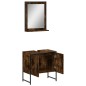 vidaXL Set de muebles de baño 2 pzas madera ingeniería roble ahumado vidaXL Set de muebles de baño 2 pzas madera ingeniería roble ahumado