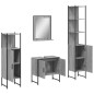 vidaXL Set de armario de baño 4 pzas madera contrachapada gris sonoma vidaXL Set de armario de baño 4 pzas madera contrachapada gris sonoma