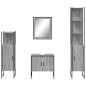 vidaXL Set de armario de baño 4 pzas madera contrachapada gris sonoma vidaXL Set de armario de baño 4 pzas madera contrachapada gris sonoma