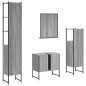 vidaXL Set de armario de baño 4 pzas madera contrachapada gris sonoma vidaXL Set de armario de baño 4 pzas madera contrachapada gris sonoma