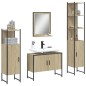 vidaXL Juego de muebles de baño 4 pzas madera ingeniería roble Sonoma vidaXL Juego de muebles de baño 4 pzas madera ingeniería roble Sonoma