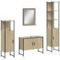 vidaXL Juego de muebles de baño 4 pzas madera ingeniería roble Sonoma vidaXL Juego de muebles de baño 4 pzas madera ingeniería roble Sonoma