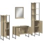 vidaXL Juego de muebles de baño 4 pzas madera ingeniería roble Sonoma vidaXL Juego de muebles de baño 4 pzas madera ingeniería roble Sonoma