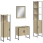 vidaXL Juego de muebles de baño 4 pzas madera ingeniería roble Sonoma vidaXL Juego de muebles de baño 4 pzas madera ingeniería roble Sonoma