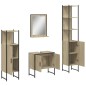 vidaXL Juego de muebles de baño 4 pzas madera ingeniería roble Sonoma vidaXL Juego de muebles de baño 4 pzas madera ingeniería roble Sonoma