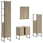 vidaXL Juego de muebles de baño 4 pzas madera ingeniería roble Sonoma vidaXL Juego de muebles de baño 4 pzas madera ingeniería roble Sonoma
