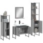 vidaXL Set de armario de baño 4 pzas madera contrachapada gris sonoma vidaXL Set de armario de baño 4 pzas madera contrachapada gris sonoma