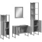 vidaXL Set de armario de baño 4 pzas madera contrachapada gris sonoma vidaXL Set de armario de baño 4 pzas madera contrachapada gris sonoma