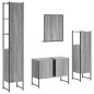 vidaXL Set de armario de baño 4 pzas madera contrachapada gris sonoma vidaXL Set de armario de baño 4 pzas madera contrachapada gris sonoma