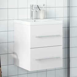 vidaXL Mueble de baño con lavabo integrado blanco