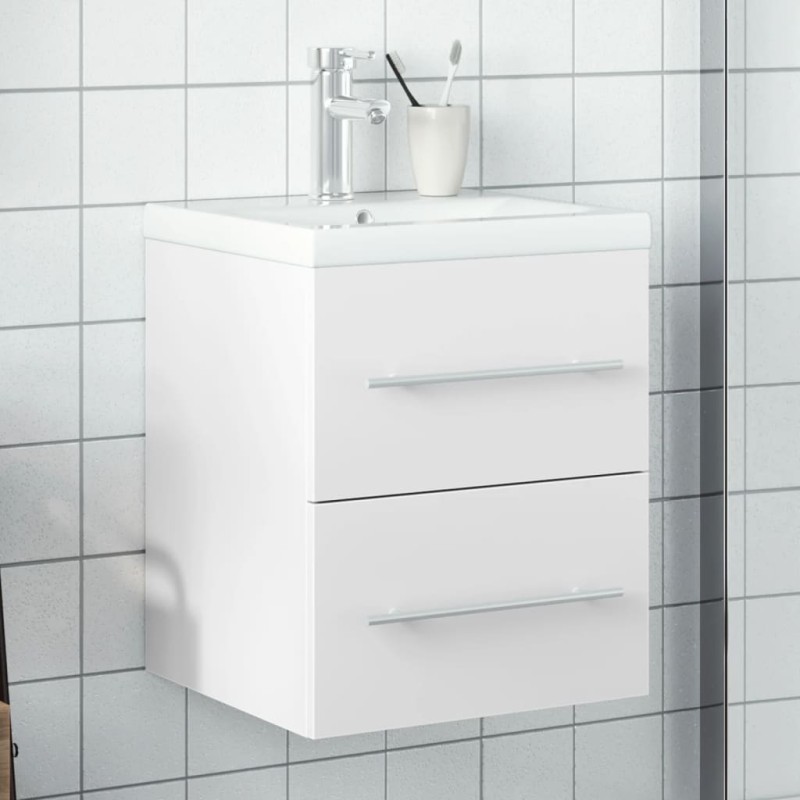 vidaXL Mueble de baño con lavabo integrado blanco vidaXL Mueble de baño con lavabo integrado blanco