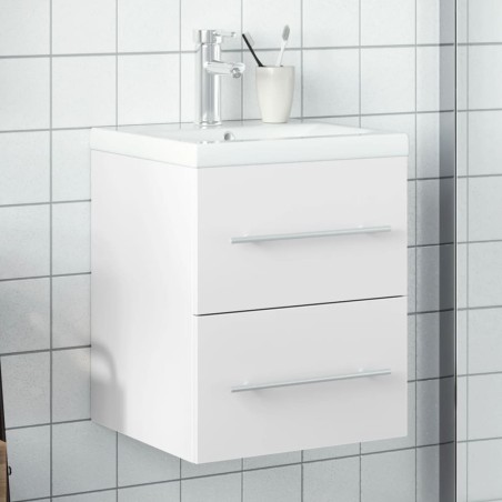 vidaXL Mueble de baño con lavabo integrado blanco