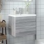 vidaXL Mueble de baño con lavabo integrado gris Sonoma vidaXL Mueble de baño con lavabo integrado gris Sonoma