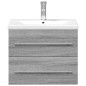 vidaXL Mueble de baño con lavabo integrado gris Sonoma vidaXL Mueble de baño con lavabo integrado gris Sonoma