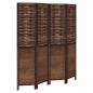 vidaXL Biombo separador de 4 paneles madera paulownia marrón oscuro vidaXL Biombo separador de 4 paneles madera paulownia marrón oscuro