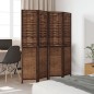 vidaXL Biombo separador de 4 paneles madera paulownia marrón oscuro vidaXL Biombo separador de 4 paneles madera paulownia marrón oscuro