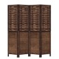 vidaXL Biombo separador de 4 paneles madera paulownia marrón oscuro vidaXL Biombo separador de 4 paneles madera paulownia marrón oscuro