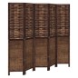 vidaXL Biombo separador de 5 paneles madera paulownia marrón oscuro vidaXL Biombo separador de 5 paneles madera paulownia marrón oscuro