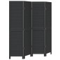 vidaXL Biombo separador de 4 paneles madera maciza Paulownia negro vidaXL Biombo separador de 4 paneles madera maciza Paulownia negro