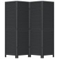 vidaXL Biombo separador de 4 paneles madera maciza Paulownia negro vidaXL Biombo separador de 4 paneles madera maciza Paulownia negro