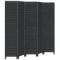 vidaXL Biombo separador de 5 paneles madera maciza Paulownia negro vidaXL Biombo separador de 5 paneles madera maciza Paulownia negro
