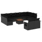 vidaXL Set de sofás de jardín y cojines 13 pzas ratán sintético negro vidaXL Set de sofás de jardín y cojines 13 pzas ratán sintético negro