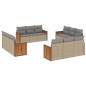 vidaXL Set de sofás de jardín 12 pzas y cojines ratán sintético marrón vidaXL Set de sofás de jardín 12 pzas y cojines ratán sintético marrón